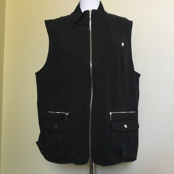 Ralph Lauren Jackets & Blazers - RALPH LAUREN black knit Moto Vest 3X
